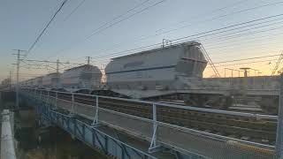 EF64 5767レ白ホキ 16B&EF510 2070レ 21B ほぼフレームライナー 2021/1/4