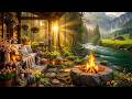 Peaceful Easter Cabin By The River At Sunset Flowing River Campfire Birdsong Ambience