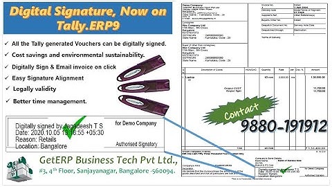Tally Addons: Digital Signature on Tally Invoices [WhatsApp: 9880191912]