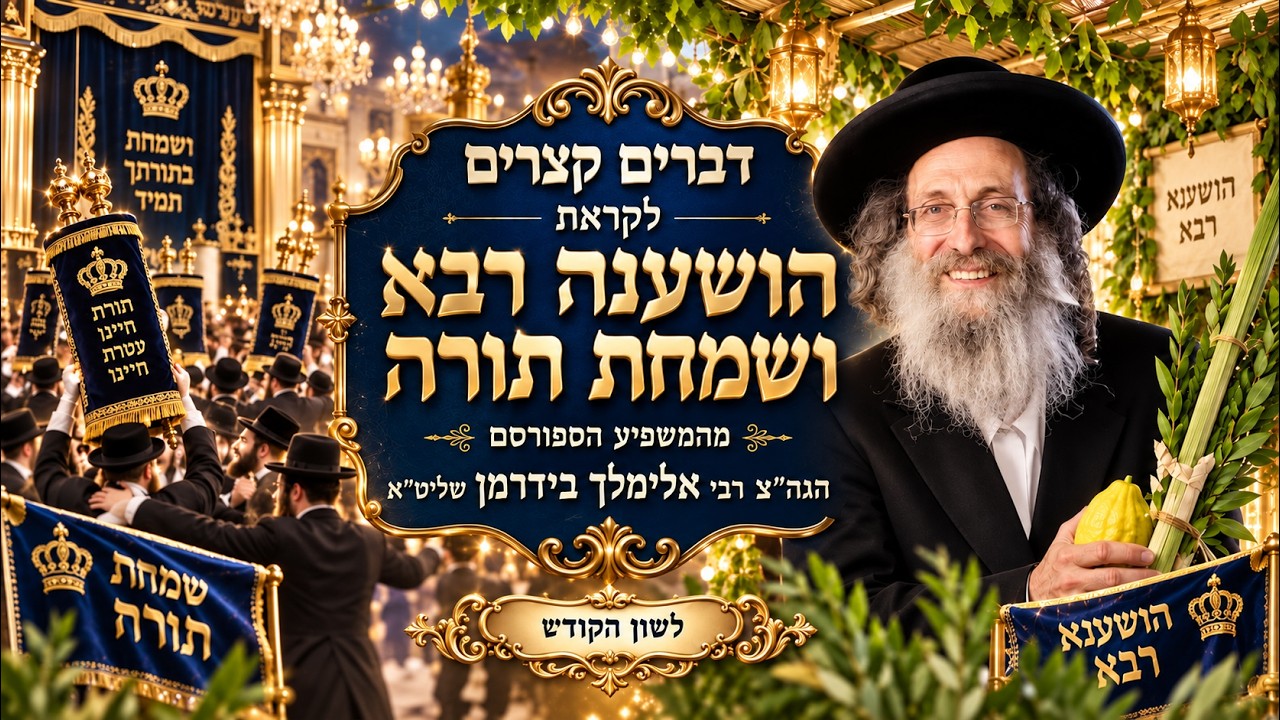 הרב אלימלך בידרמן בדברים קצרים להושענה רבא ושמחת תורה -… — Transcript
