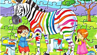 Colorido da Zebrinha: Amigos Pintando Listras Vibrantes! | Quebra Cabeça Puzzle | Game Relaxante screenshot 5