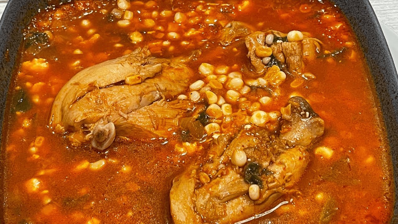 Caldo De Elote Con Pollo En Chile Rojo - La Cocina De Sol