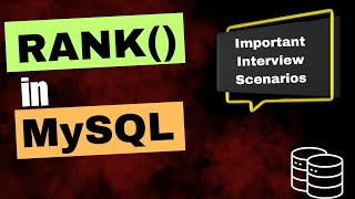 RANK Window Function in MySQL ( INTERVIEW QUESTIONS  )