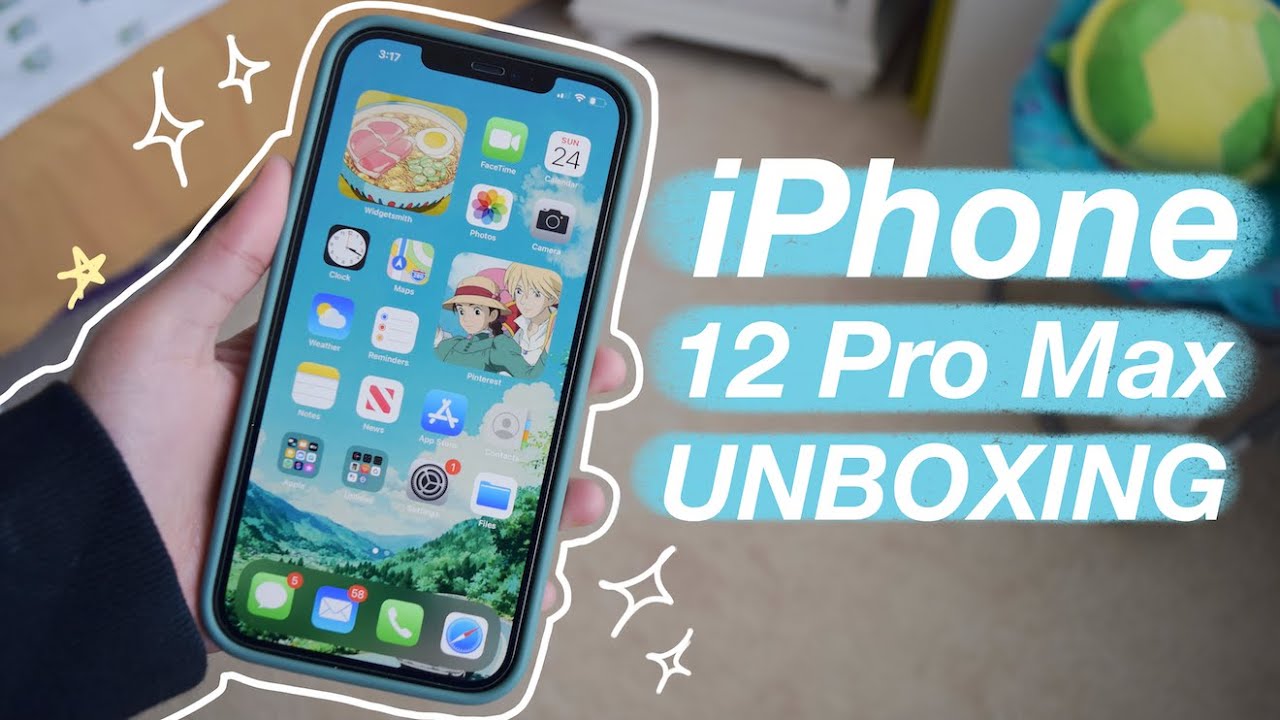 iPhone 12 Pro Max Unboxing (pacific blue, 128gb) + Accessories & Current Setup