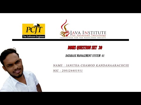 DBMS TUSK 30 | 1 St Year | Semester 01 | Java Institute | QUESTION SET 30