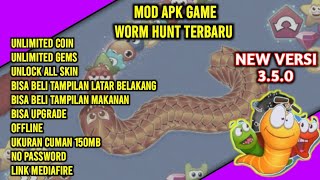 Game offline menjadi ular cacing terbesar seru,cocok buat santuy kalian,worm hunt mod apk terbaru screenshot 2