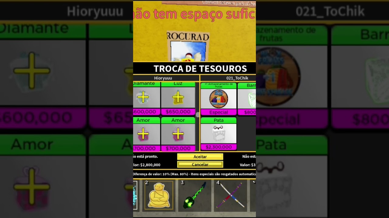 C0nta Blox Fruits com Dough Perma, Yoru e 3 Game Pass, Jogo de Videogame  Nunca Usado 90353051