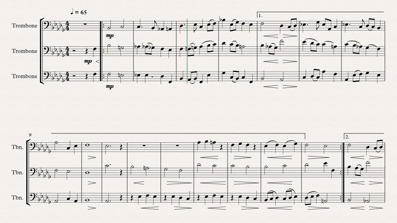 2 Aequali in B flat Minor - Daan van de Brug (Rolling Score)