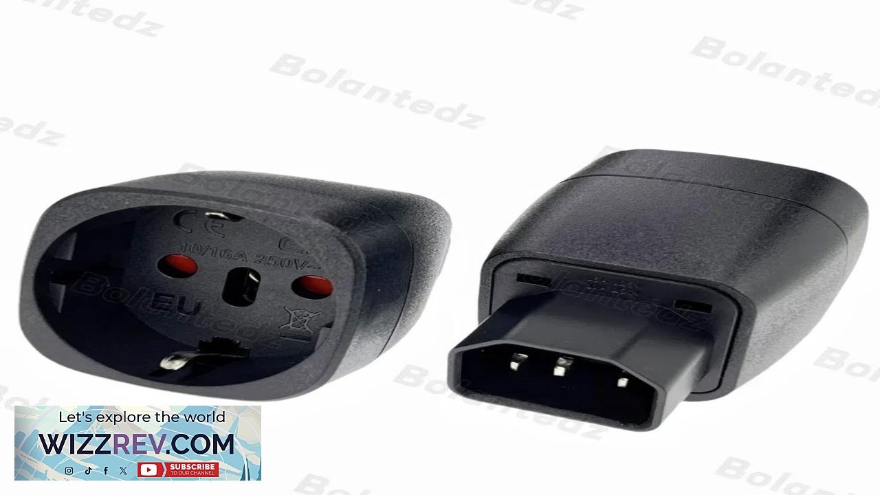 Bolantedz Euro to C14 3 pins Plug Adapter 10A 250V EU Germany