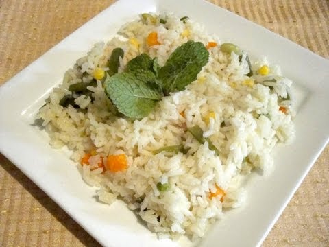 Receta de el arroz blanco con verduras