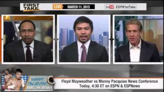 ESPN First Take - Manny Pacquiao : 'Floyd Mayweather's Scared To Lose' on First Take