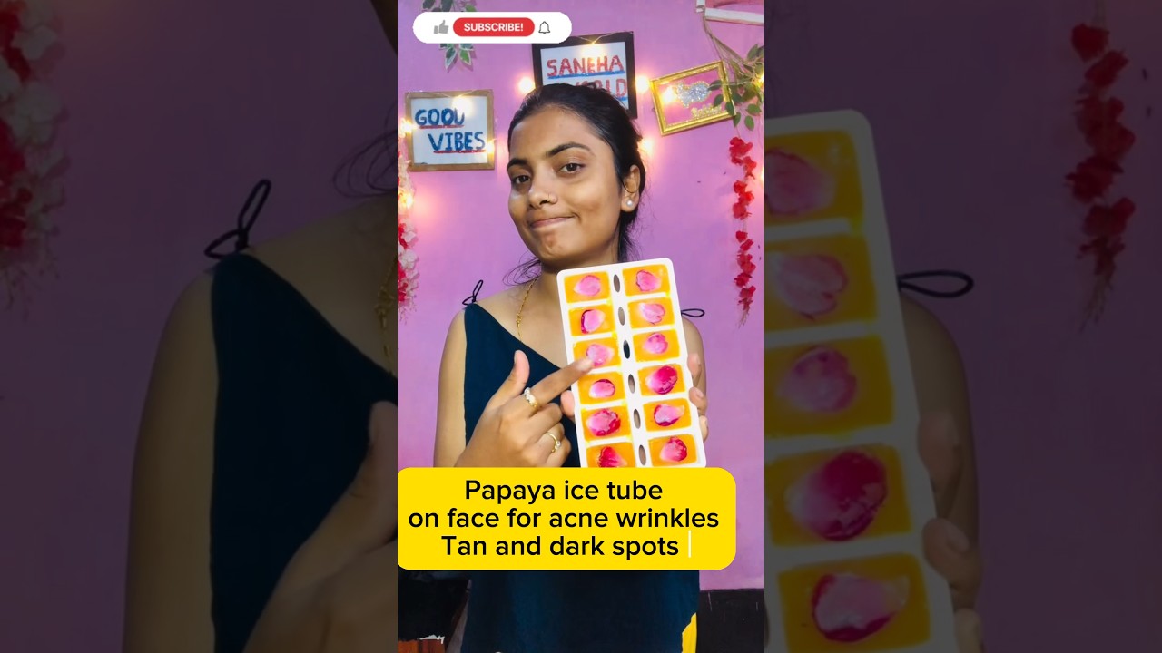 Papaya Ice Cube For Acne wrinkles pigmentation and Tan 