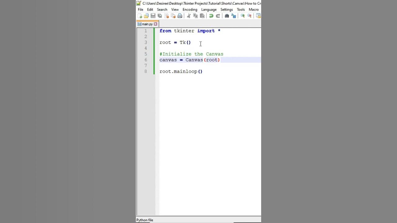 How to Create a Canvas in Python Tkinter #tkinter #pythongui #coding # ...