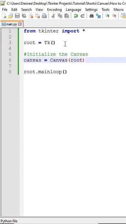 How to Create a Canvas in Python Tkinter #tkinter #pythongui #coding # ...