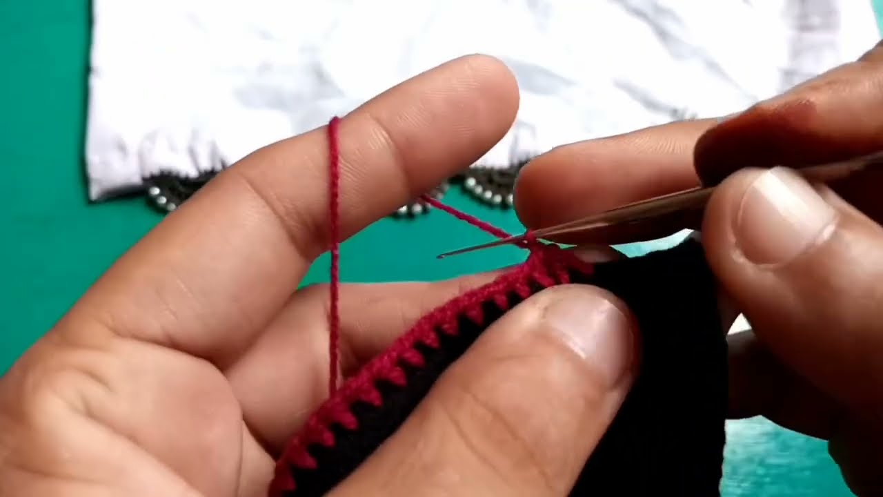 Easy and Quick crochet Dupatta lace simple crochet design beads work for beginners