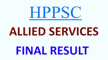 HPPSC ALLIED SERVICES FINAL RESULT