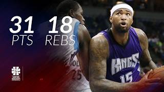 DeMarcus Cousins 31 pts 18 rebs vs Wolves 14/15 season