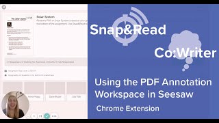 Snap&Read and Co:Writer: Using the PDF Annotation Workspace in Seesaw