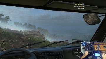 4K Snowrunner with Head Tracking and Steering Wheel Spinner | First Person only Snowrunner Gameplay