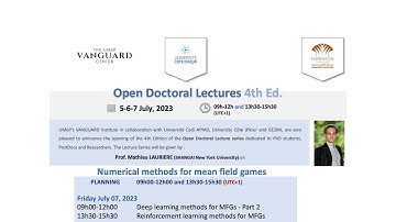 Open Doctoral Lectures - Numerical methods for mean field games - 07/07/2023