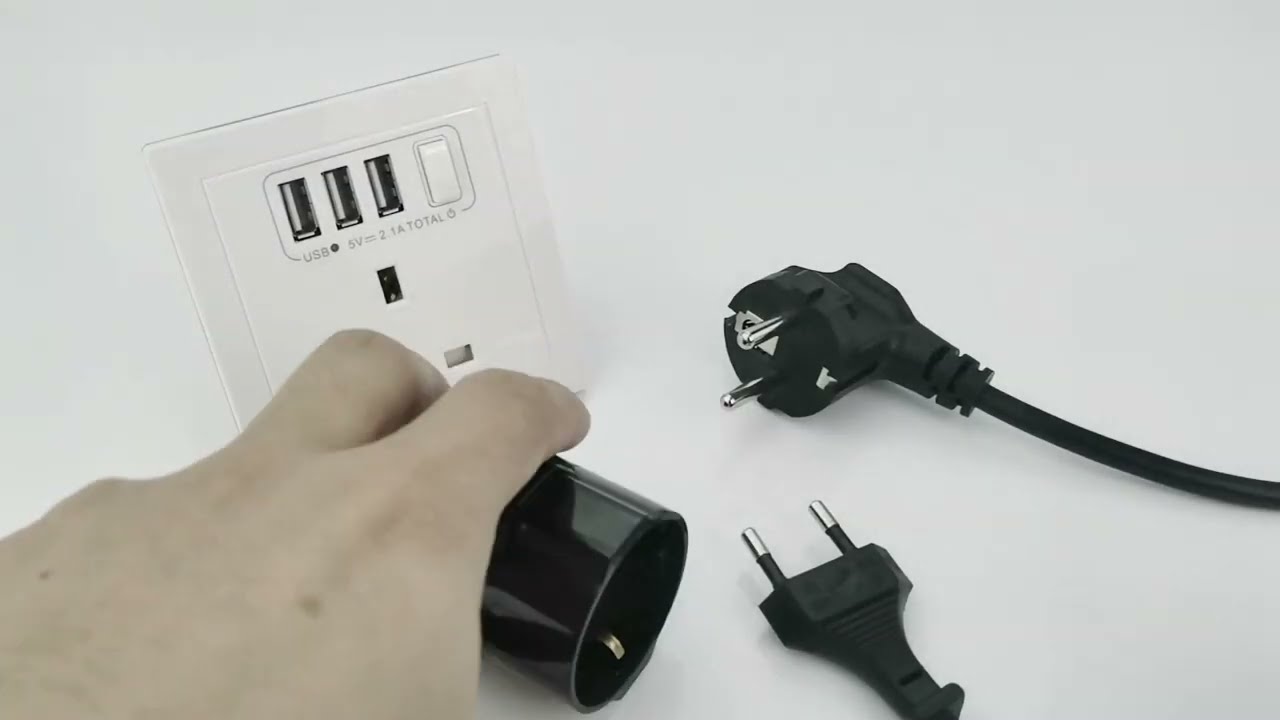 European Euro EU Schuko 2 Pin to UK 3 Pin Plug Adaptor Travel Adapter