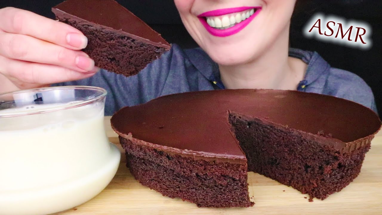 CHOCOLATE CAKE 🍫 & MILK | ASMR Mukbang | Real Eating Sounds