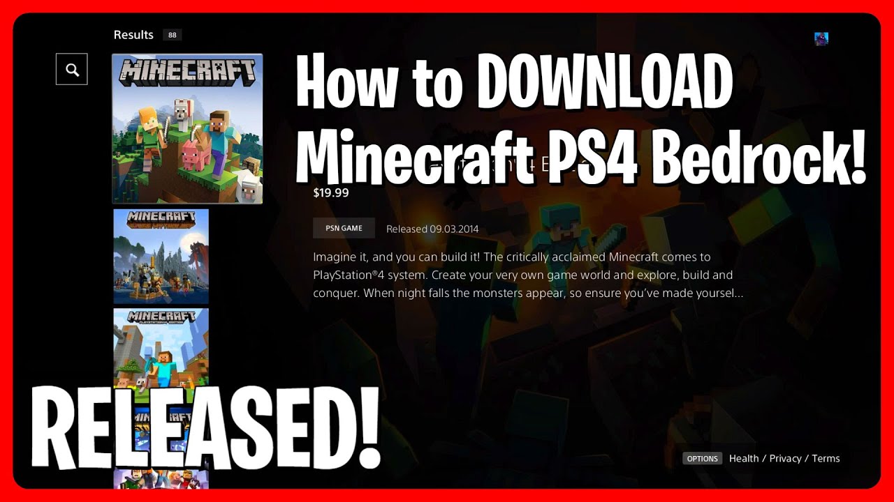 Sony PS4 Minecraft Bedrock Ed. (PS4)
