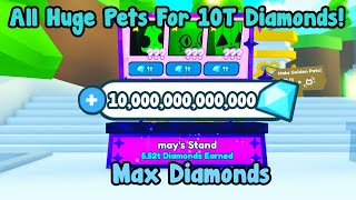 Selling All My Huge Pets For 10 Trillion Max Diamonds! - Pet Simulator X Roblox