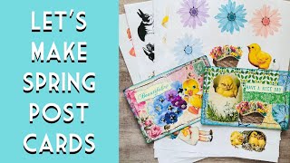 Making Spring Post Cards • Free Printable’s • #postcard #collage #springcollage  #eastercollage #art