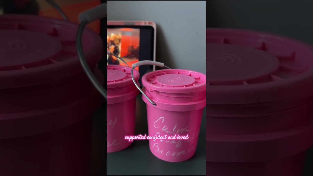 I made her a self care ritual🤍 Pink Lowe’s mini buckets, dusting powders, and affirmations for her