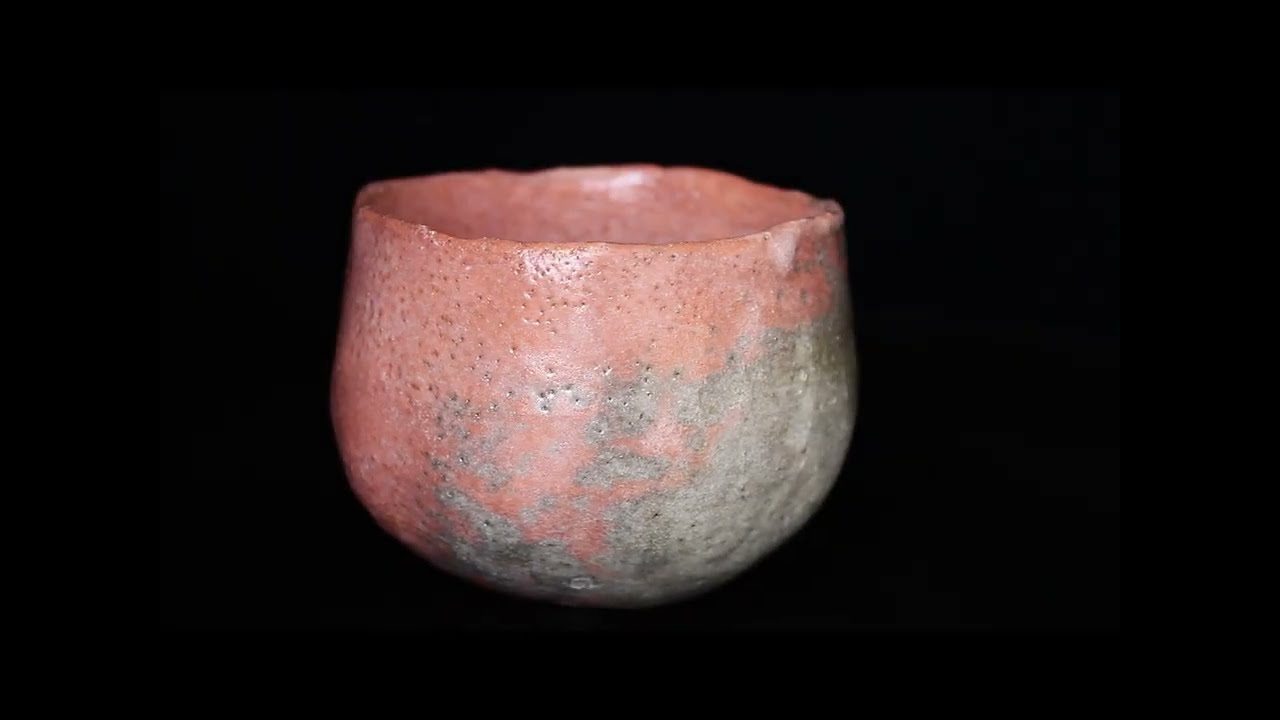 杉本玄覚貞光赤小服茶碗Sugimoto Genkaku Sadamitsu Red raku small