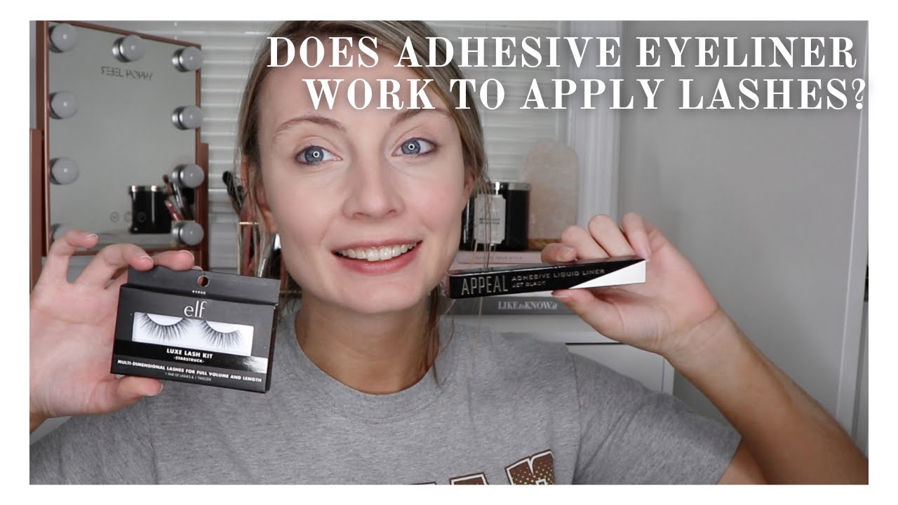 Does Adhesive Eyeliner Work To Apply False Lashes? (TESTING IT OUT & REVIEWING!)