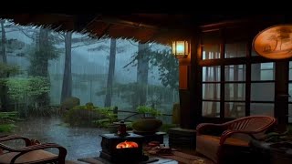 Cozy Cabin Rainy Night 🌧️ | Relaxing Rain Sounds for Sleep, Study & Meditation #viral