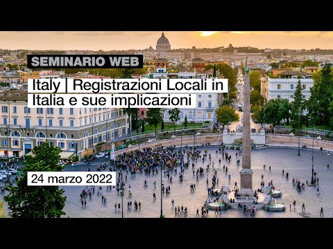 Seminario web | Registrazioni Locali in Italia e sue implicazioni - 24 marzo 2022