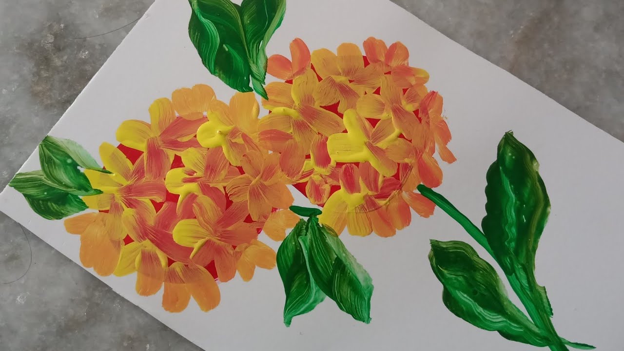 How to draw easy flowers / one stroke painting Flowers 🌺🌹 YouTube