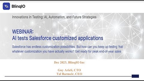 Webinar: AI tests Salesforce customized applications