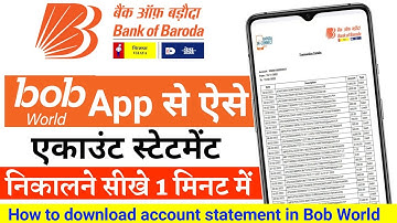 How to download account statement in bob World || bank of baroda account statement kaise nikale