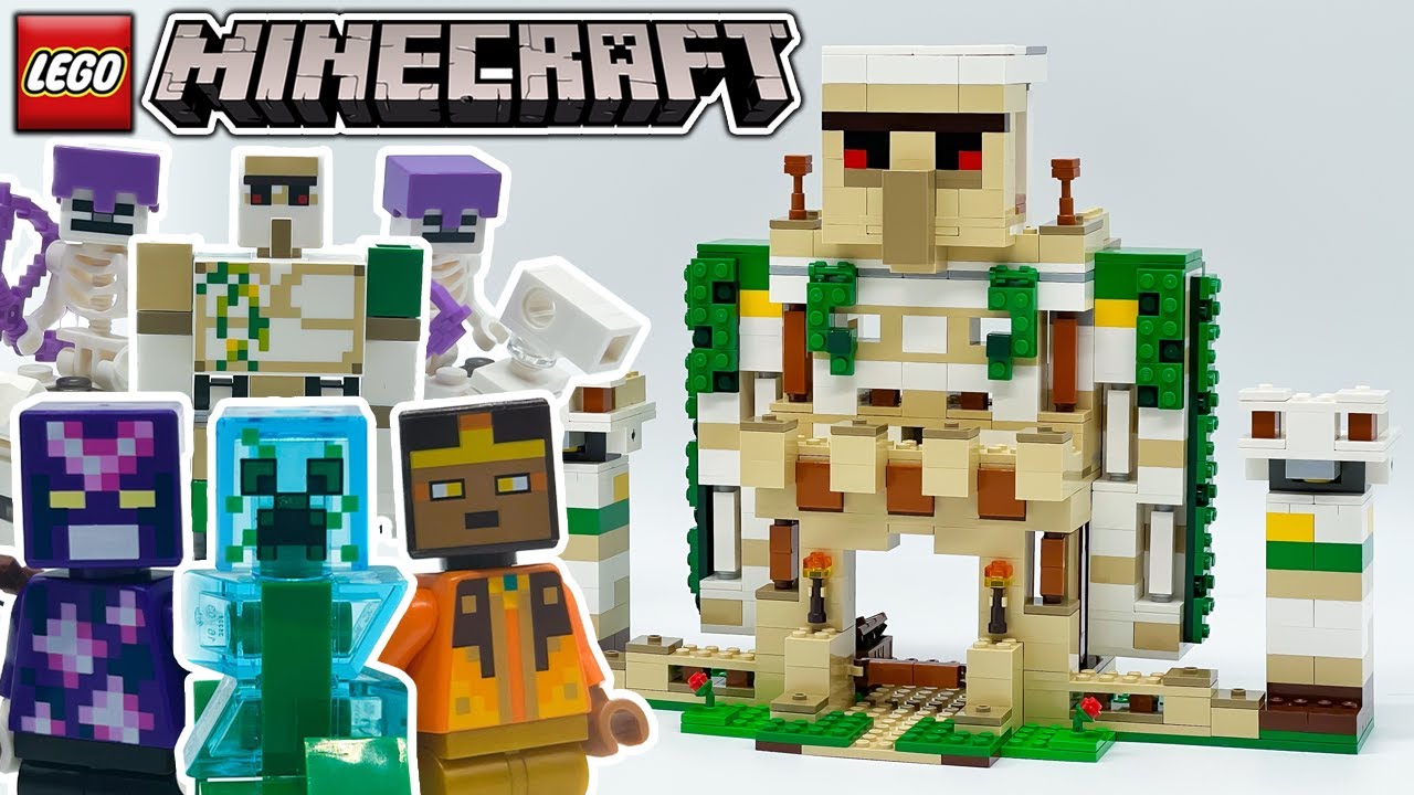 LEGO Minecraft The Iron Golem Fortress 21250 Building Toy Set, Playset  Featuring a Crystal Knight and Golden Knight, A Fortress and a Giant Golem