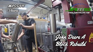 Rebuilding a John Deere Model A Block - Repair Sleeves - @JAMSIONLINE