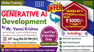 GENERATIVE AI Development Online Training @ DURGASOFT