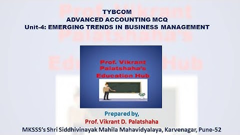 SYBCOM BUSINESS MANGEMENT-II MCQUnit-4: EMERGING TRENDS IN BUSINESS MANAGEMENT