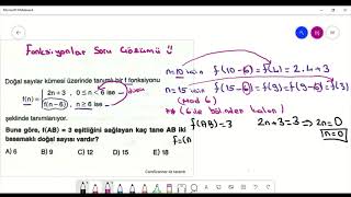 Fonksiyonlar Ösym Tarzı Soru Çözümü