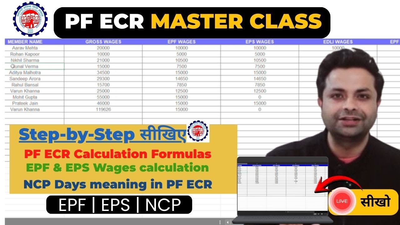 PF ECR Sheet Kaise Banaye 2026? | Step-by-Step Excel Formulas & Calculation 