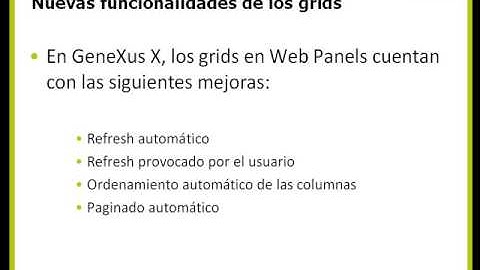 1- Listado de las nuevas funcionalidades de los grids a partir de GeneXus X
