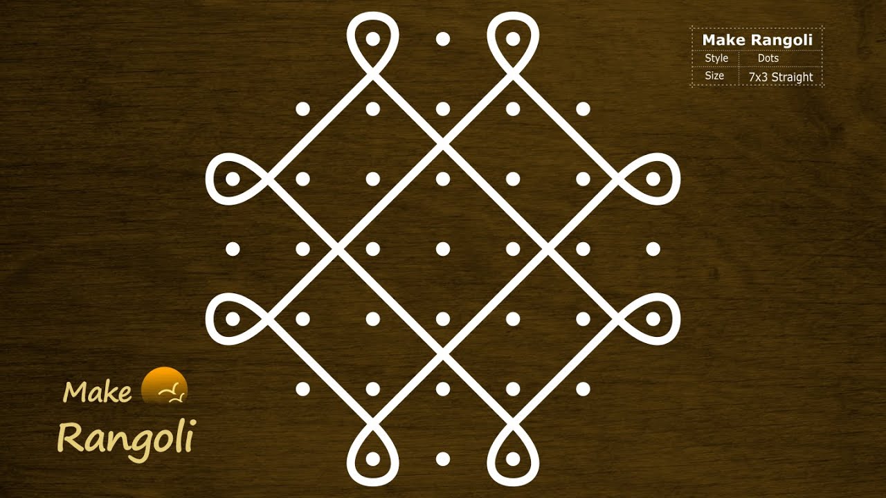 BEGINNERS Sikku kolam with 7x3 dots | Melika Muggu | Kambi Kolam | Daily Kolam | Make Rangoli