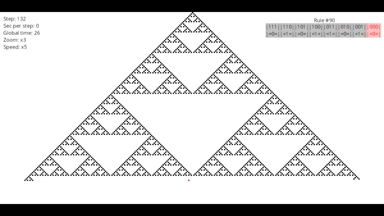 Cellular automation (Rule 30, Rule 90)