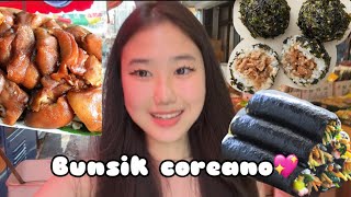 Comidas típicas coreanas! /tudo que comi de bunsik coreano/ kimpap, pé de porco , arroz de soco