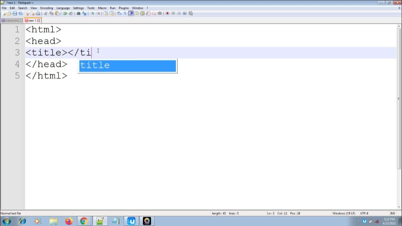 How to Make a Title Page Using HTML In Notepad++ - YouTube