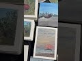 Sketches and completed acrylic paintings, inspired by travel