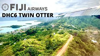 [4K] SPECTACULAR HILLSIDE APPROACH | Fiji Airways LINK DHC6 TWIN OTTER | Nadi to Savusavu